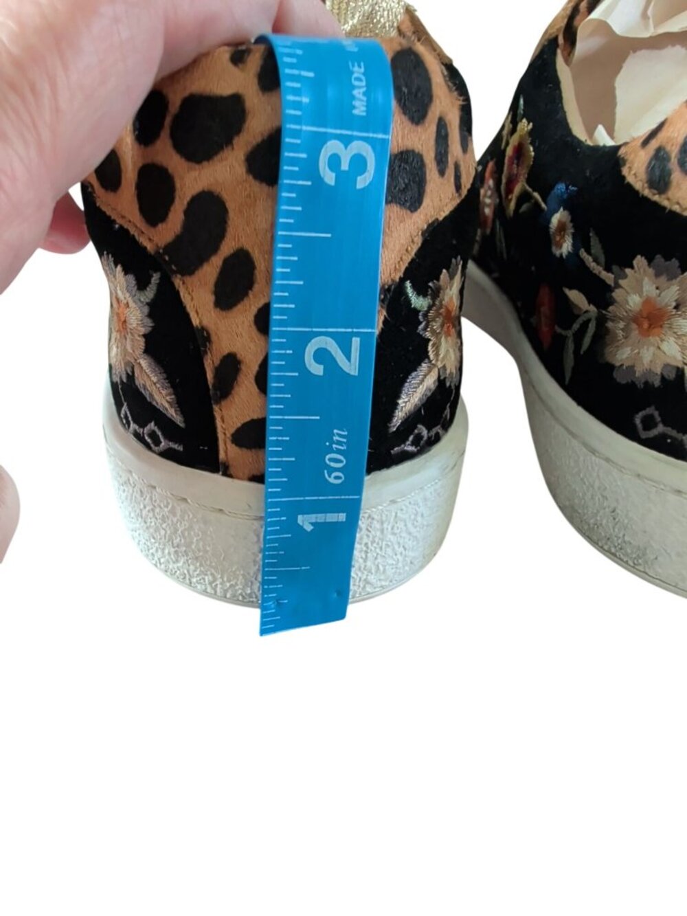 Johnny Was Olivia Leopard Suede & Genuine Calf Hair Sneakers, women's size 8. - Picture 15 of 16